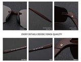 Maui TR90 Rimless Polarized Sunglasses for Men with Square Mirror Nylon Lens 736