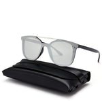 Unisex Retro Classic Rimless Sunglasses One Piece Mirrored Square