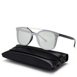 Unisex Retro Classic Rimless Sunglasses One Piece Mirrored Square
