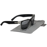 Large Matte Square Retro Sunglasses Black Red Blue Frame Color Mirror Lens