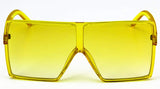 Oversized Exaggerated Flat Top Huge SHIELD Square Sunglasses Colorful Lenses Fashion Sunglasses