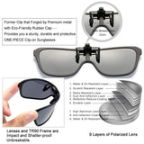 Polarized Clip on Flip Up Sunglasses for Prescription Glasses One-Piece Style