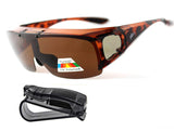 Fit Over Polarized Sunglasses Flip Up Driving Glasses Wear Over Glasses Plus Car Clip Holder