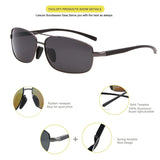 Rectangle Sunglasses Polarized Metal Lightweight Driving Sun Shades TL7007