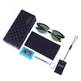 Semi Rimless Clubmaster Sunglasses for men- Half Frame Polarized Classic With Box  FD4003