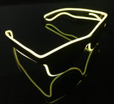 Light Up Wayfarer Full Silver Mirror Frame Sunglasses El Wire Glasses For Burning Man