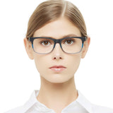 Fashion Couple Eyewear Frame Square Imitation Wood Grain Non-prescription Optical Eyeglasses