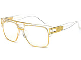 Square Aviator Large Fashion Sunglasses For Men Women Goggle Alloy Frame Glasses