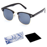 Classic Half Frame Polarized Semi-Rimless Clubmaster Sunglasses (NEERD)