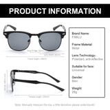 Mens Wayfarer Sunglasses Polarized, Retro Half Frame Design, UV400 protect Your Eyes and Anti Glare