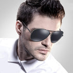 Aviator Polarized Metal Sunglasses 100% UV Protection Square Retro Driving Polarized Sun Glasses