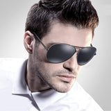 Aviator Polarized Metal Sunglasses 100% UV Protection Square Retro Driving Polarized Sun Glasses