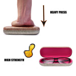 Bling PU Leather Color Block Hard Eyeglass Glass Case