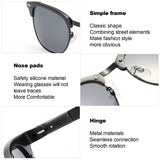 Mens Wayfarer Sunglasses Polarized, Retro Half Frame Design, UV400 protect Your Eyes and Anti Glare
