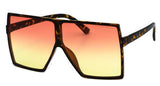 Oversized Exaggerated Flat Top Huge SHIELD Square Sunglasses Colorful Lenses Fashion Sunglasses