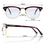 Classic Half Frame Clear Glasses, Unisex Fashion Eyewear For Anti-blue Rays