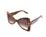 Oversized Bow tie shape butterfly sunglasses for women With Pearl Temples