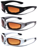 3-Pack Deal - Men's Sport Biker Motorcycle Goggles with Impact Resistant UV400 Lenses