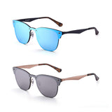 Rimless Mirrored Sunglasses One Piece Horned Rimmed Metal Eyeglasses Women Men