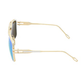 Square Sunglasses for men Gold Frame Gold Nose Pads, Light Weight, With Pouch