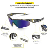 Coso Sport Sunglasses, 4 Interchangeable Colors with 2 Polarized Lenses, Ultimate Safety Impact Resistant, UV Eye Protection, Unbreakable TR90 Frame