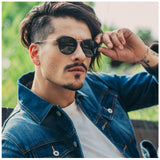 Round Retro Polarized Sunglasses Driving Shopping Glasses Steampunk Frame, UV400 Protection