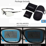 Photochromic Sunglasses Men Women HD Polarized Sports Cycling Glasses