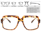 Oversized Square Thick Horn Rimmed Eyeglasses Vintage Inspired Geek Clear Lens