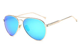 Retro Aviator Polarized Sunglasses Mirrored Lens Metal Frame for Men
