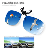 Polarized Clip-on Flip up Plastic Sunglasses Lenses Glasses Outdoor Driving Fishing Cycling