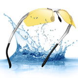 Men's HD Yellow Night Vision Driving Glasses for For Outdoor Sports Black Carbon Fibre Frame