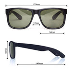 Vintage Mirrored Polarized Sunglasses For Men TPE Square Frame With 100%UVA/UVB Protection Eyewear