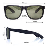 Vintage Mirrored Polarized Sunglasses For Men TPE Square Frame With 100%UVA/UVB Protection Eyewear