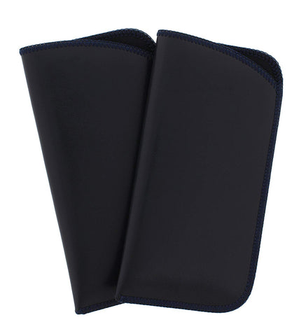 2 Pack Faux Leather Eyeglass Slip Cases In Navy Gray Black Burgundy Hunter Green