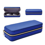 Zipper Square Shape PU Leather Hard Eyeglasses Glasses Case