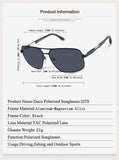 Premium Retro Square frame Polarized Sunglasses 100% UV protection 3379