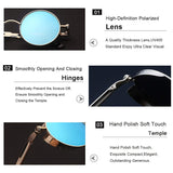 Steampunk Round Sunglasses, Vintage Hippie Circle Sunglasses with Metal Frame for Men Women