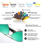 Aviator Sunglasses  Aluminum Polarized Vintage Sun Glasses for Men Women UV 400 Protection