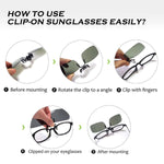 2-Pack Polarized Clip-on Flip Up Rimless Rectangle Sunglasses,JP24