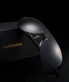 Men's Polarized Shield Sunglasses with Semi Rimless Unbreakable Frame LM061
