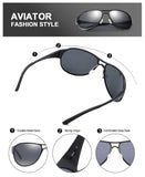 Classic Aviator Sunglasses for Men, Polarized Lens with UV400 Protection for Driving Fishing