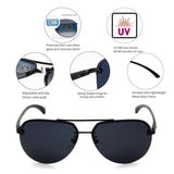 Men Oversized Aviator Sunglasses Polarized Blade Flash Lens Eyewear -64MM