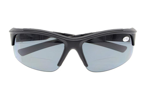Unisex Sports Bifocal Half Rimless Sunglasses UV400 Protection Outdoor Readingglasses