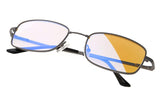 Anti Blue Rays,Reduce Eyestrain,UV Protection,Memory Bridge,Titanium,Computer Reading Gaming Glasses Unisex