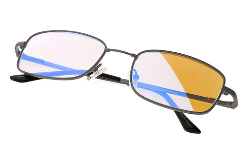 Anti Blue Rays,Reduce Eyestrain,UV Protection,Memory Bridge,Titanium,Computer Reading Gaming Glasses Unisex