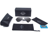 Mens Womens Polarized Sunglasses 100% UV400 Protection Aviator Black Sun Glasses
