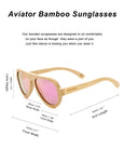 Womens Aviator Sunglasses Polarized Men Handmade Bamboo Sun Shades With Bamboo Case