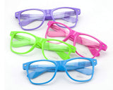 Neon Color 80's Retro Classic Party Nerd Clear Lens Glasses
