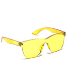 - Horn Rimmed Tinted Colorful Lens Rimless Sunglasses