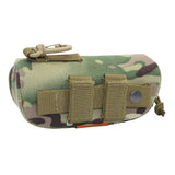 Tactical Molle Glasses Hard Case With Clip & Zipper Carrying Pouch